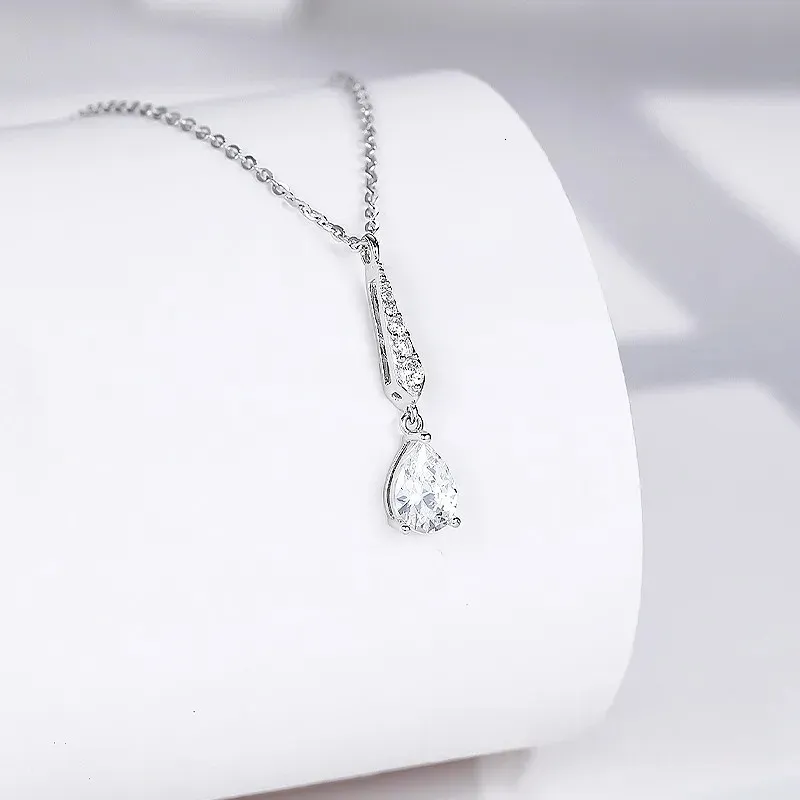 Pendant Necklaces 925 Sterling Silver Necklace for Women Men Chains Jewelry K Gold Luxury Water Drops Chain Diamond Star Girl Y2k Accessories 231017