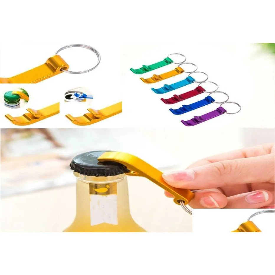 Openers Portable Stainless Steel Bottle Creative Keychain Ring Alloy Beer Wine Can Bar Club Waiter Kitchen Tools Wxc254035873 Drop D Dhqce