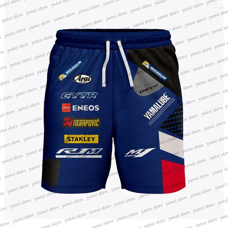 Men's Shorts 2023 Moto Racing Blue Summer For Yamaha M1GP Track Fans Breathable Casual Beach Children Short Pants