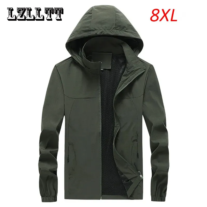 Men's Jackets Printemps automne hommes Sport décontracté coupe-vent vestes manteaux hommes coupe-vent à capuche Joggers vestes hommes veste extérieure grande taille 8XL 231013