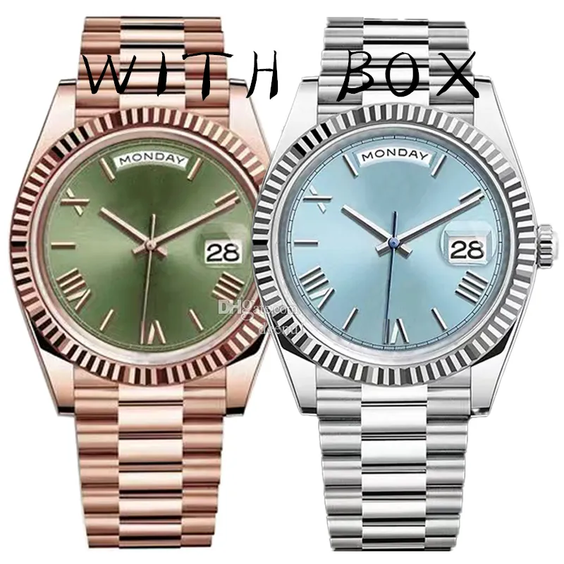 Herenhorloge 41 mm groen Romeins digitaal klassiek designer automatisch mechanisch horloge waterdicht saffierglas 904L roestvrijstalen horloge Montre de luxe