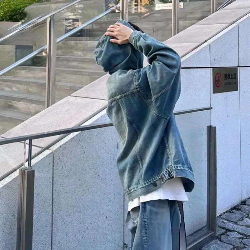 Denim pullover hoodie hotsell