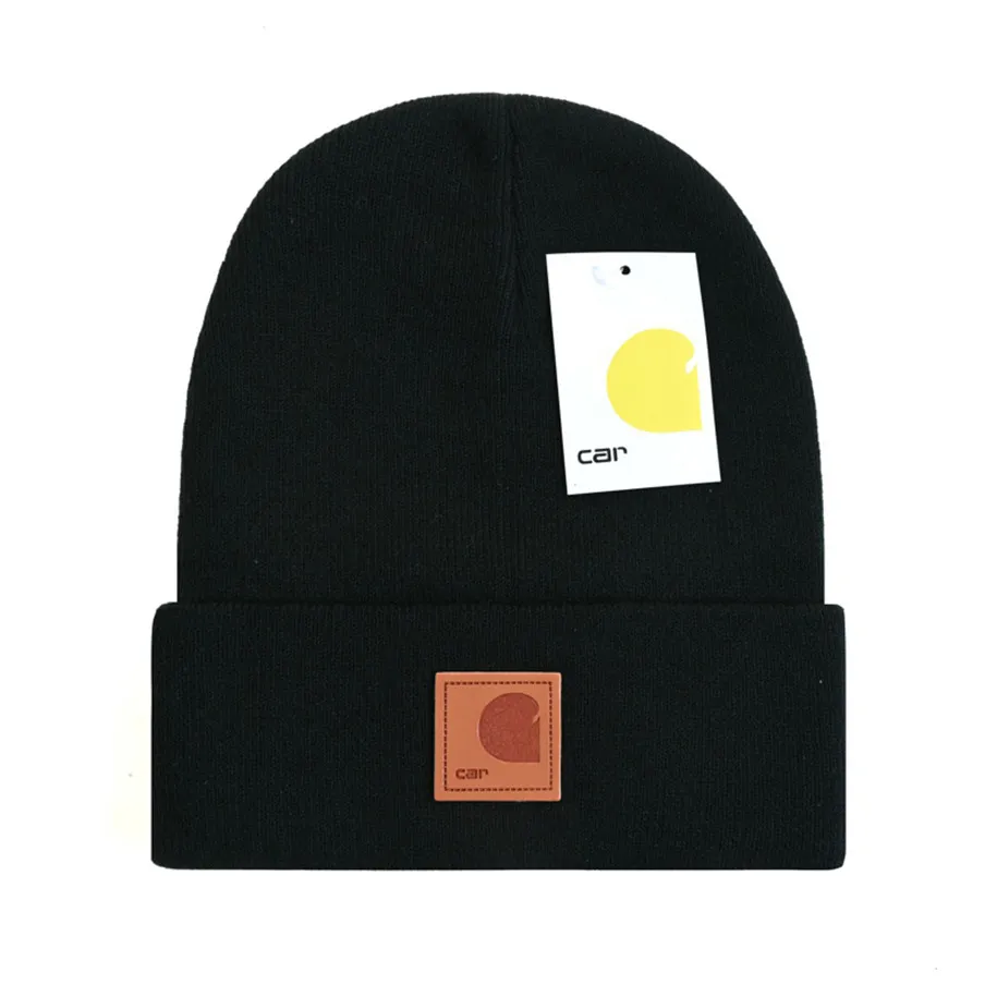 Novo outono malha chapéu de luxo gorro inverno masculino e feminino unissex carta bordado logotipo carhart lã misturada chapéus S-11