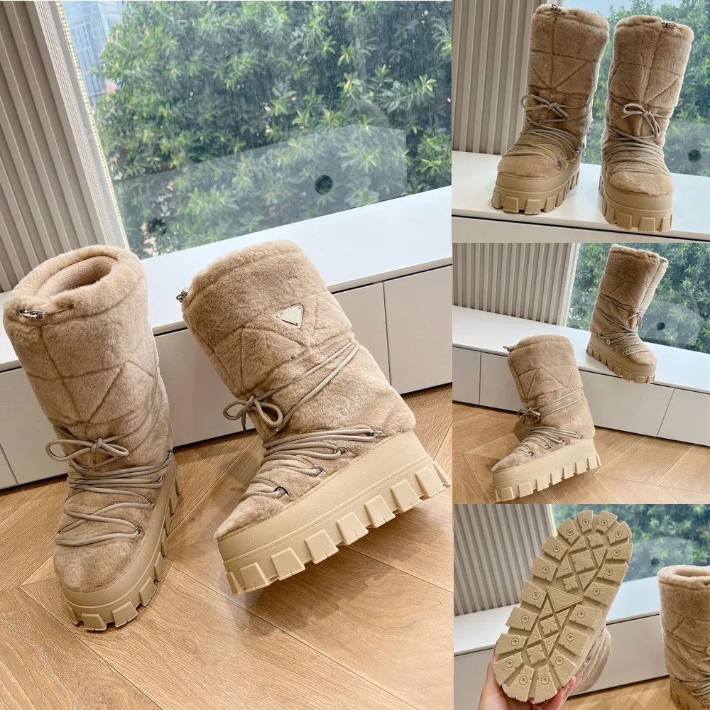 Neue Damenstiefel, Skistiefel, Schneestiefel, Winterstiefel, Luxusmarkenstiefel, klassische Modestiefel, kniehohe Stiefel, warme Wollstiefel, elegante Schnürstiefel, große Größe 35 42