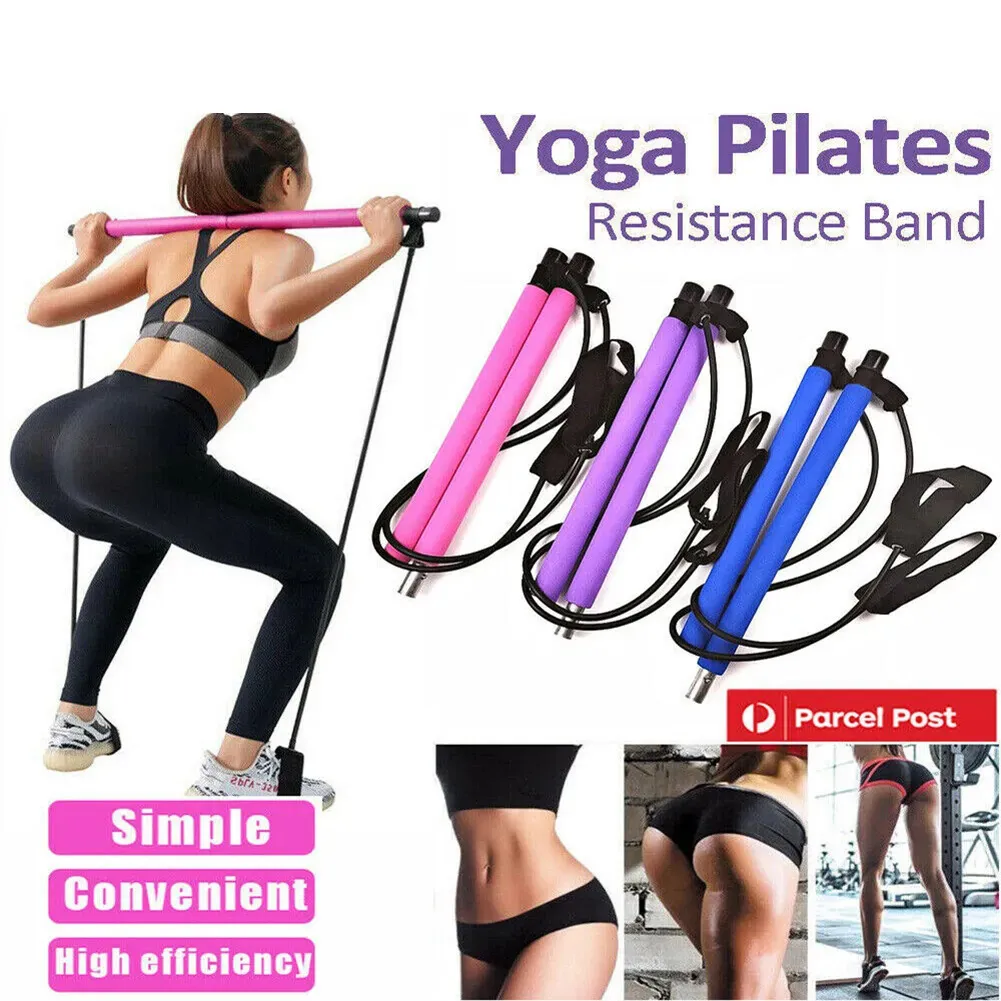 Fasce di resistenza Yoga portatile Pilates Bar Stick con fascia Home Gym Tonificazione muscolare Fitness Stretching Sport Esercizio di allenamento per il corpo 231016