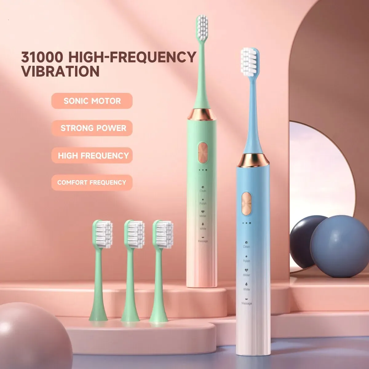 Toothbrush Jianpai Magnetic Suspension Acoustic Electric Gradual Color System IPX7 Waterproof 231017