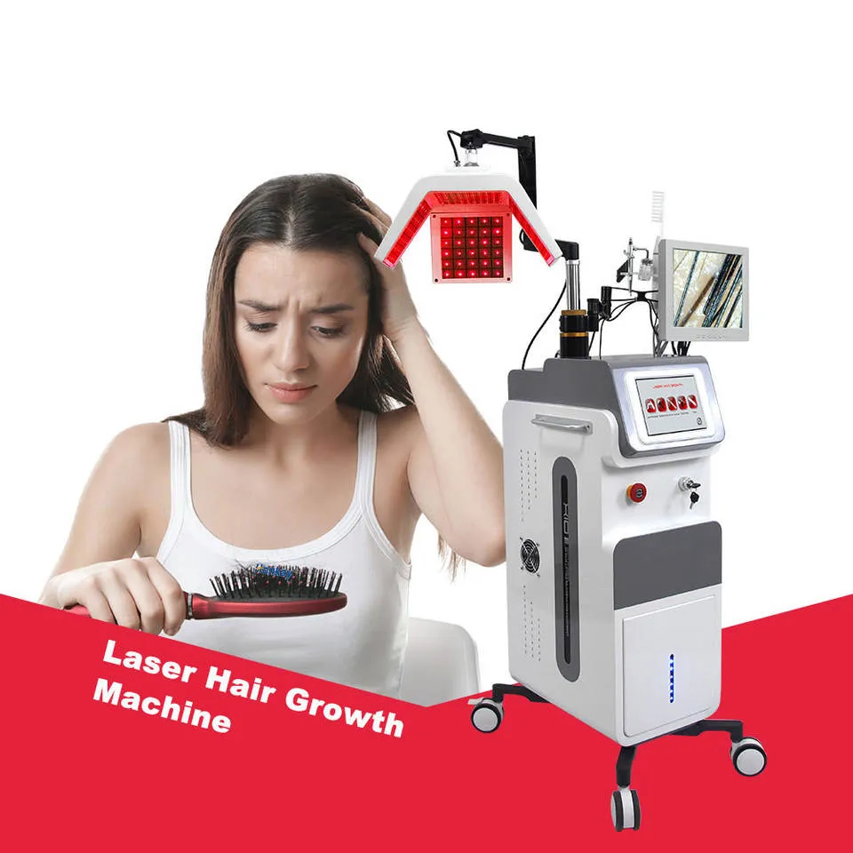 Laser à diode verticale 650nm Dispositif de thérapie au laser à diode Machine de massage anti-perte de cheveux avec peigne à ozone Pulvérisateur d'oxygène