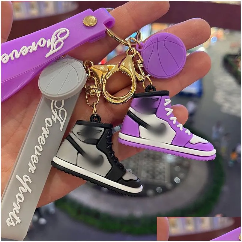 Creative Personalized Soft Rubber Shoes Keychain Bag Key Ring Charm Trendy Sneakers Chain Wholesale