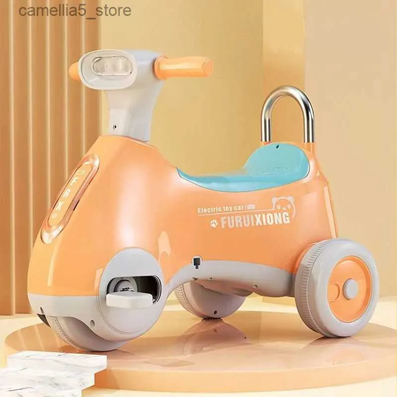 Bicicletas Ride-Ons DokiToy Motocicleta Elétrica Infantil 1-6 Anos Masculino e Feminino Bebê Triciclo Pedal Bateria Carro com Música Leve Carro de Brinquedo Q231017