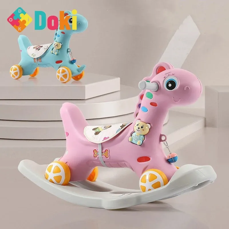 Rocking Chairs Doki Toy Baby Ride On Toys Unicorn Rocking Horse Baby Rocking Chair Multi-functional Baby Play Toys Baby Walker Indoor Fashion 231017