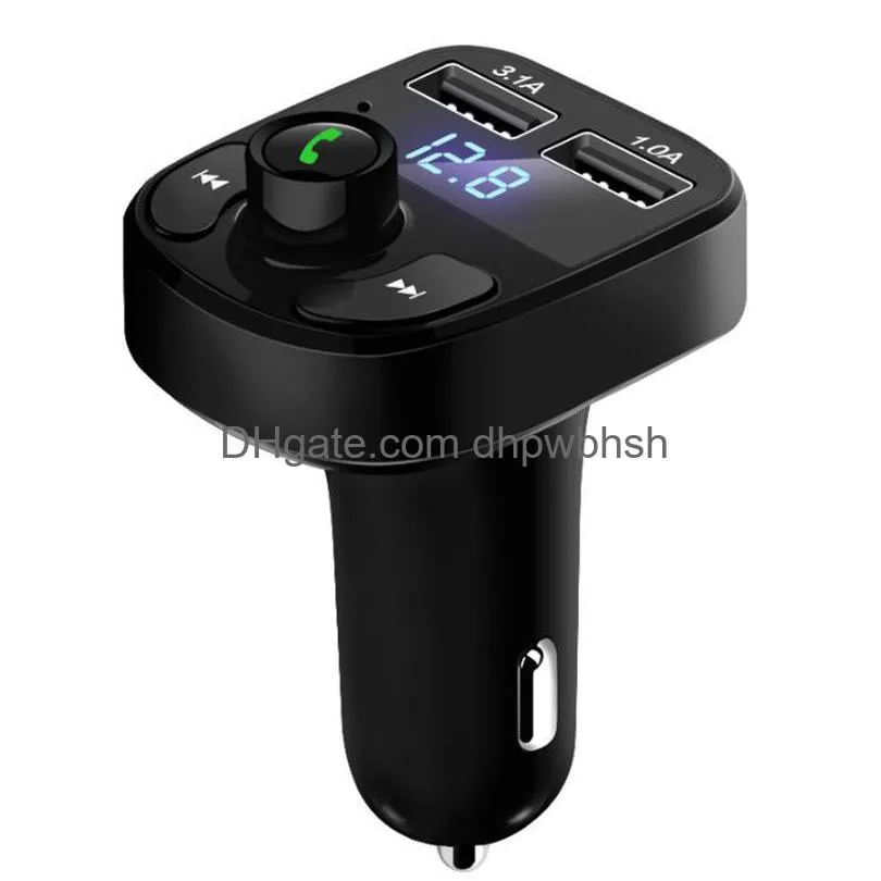 X8 FM Sändare Bluetooth 5.0 CAR HANDS O MP3 Spelaradapter USB 22.5W Snabbladdning Typ-C Fast Charger Modator Drop Delivery