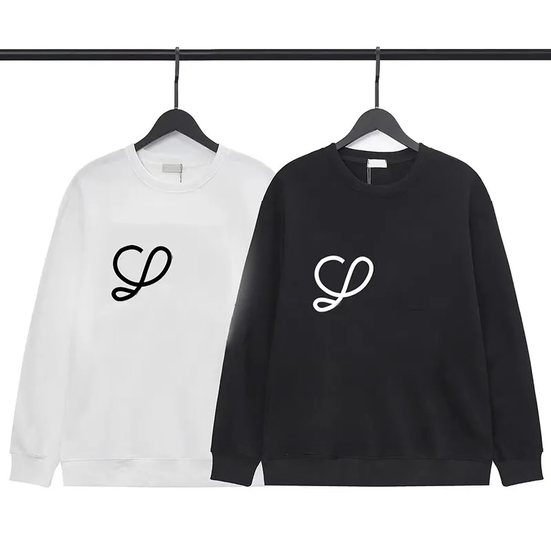 Sweatshirts mit Logo-Stickerei auf der Brust. Klassischer Rundhals-Langarmpullover für Herren und Damen. Frottee-Pullover