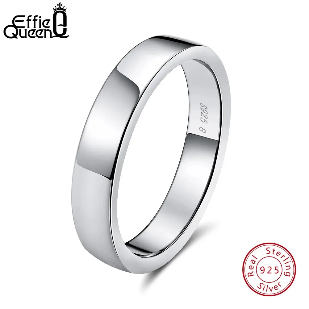 Fedi nuziali Effie Queen 100% argento sterling 925 Anelli da donna Classico stile semplice Anello da dito per uomo Anniversario Fede nuziale Gioielli BR73 231016