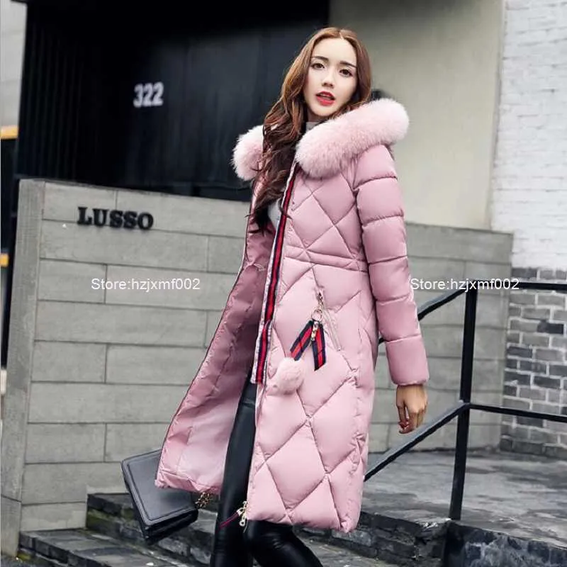 LLD2 2017 Winter Women Women Coated Coat Fur Fur Twice Thicken Warm Long Jackets Women's Coat Girls Long Long Big Fur Jacket