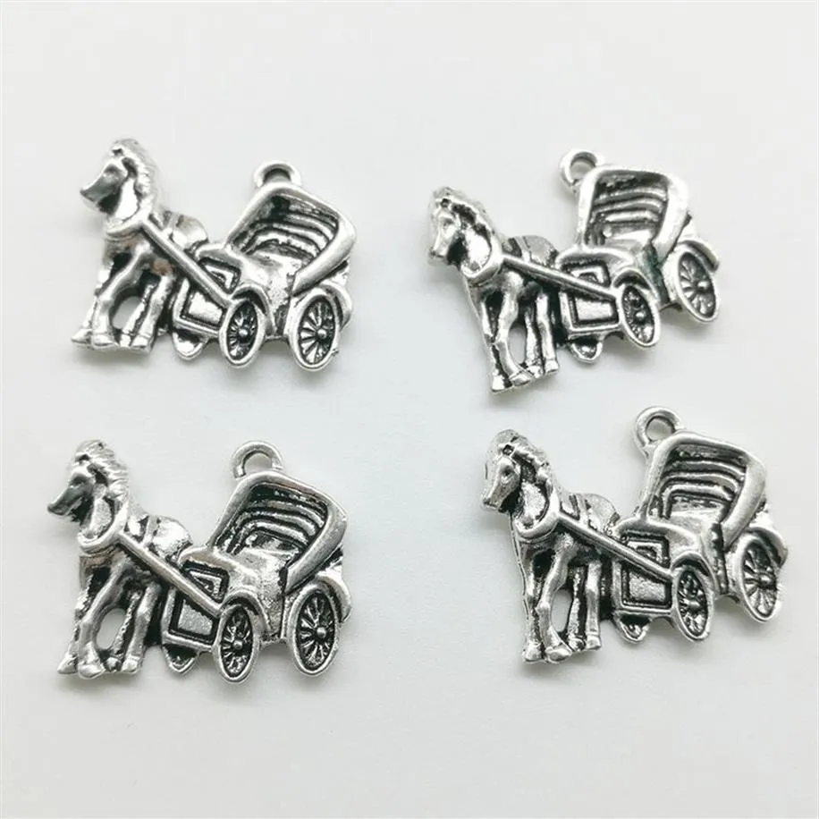 50pcs Lot Transport Alliage Charms Pendentif Rétro Bijoux DIY Porte-clés Pendentifs En Argent Antique Pour Bracelet Boucles D'oreilles Collier 19 22mm209w