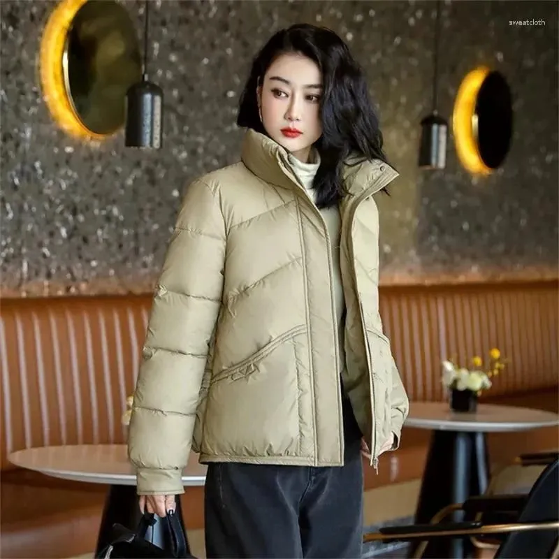 Women's Trench Coats Parkas 2023 Winter Jacket Thick Long Sleeved Korean Down Cotton Feminine Short Cold Prevention Bread