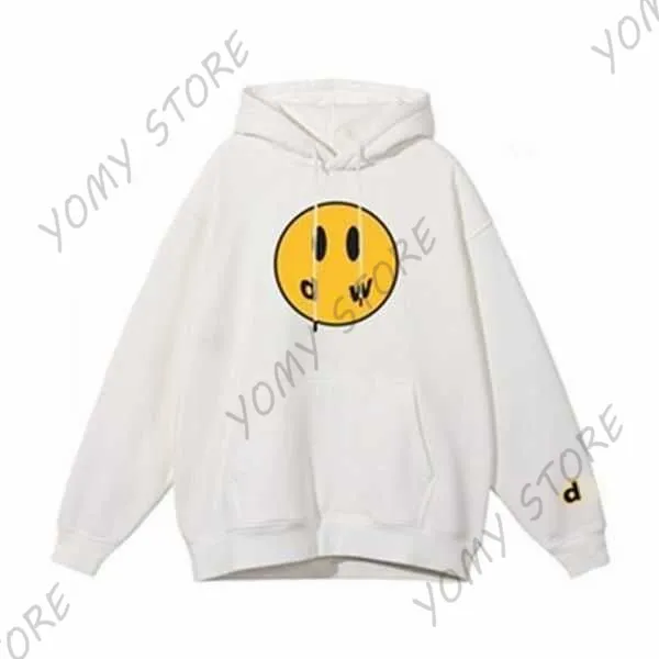 Derw Marka Erkek Hoodies Sweatshirts Sarı Adam Retro Smiley Yüz Harfleri Baskı Sweatshirt Tshirt Bahar Trend Uzun Kollu Top High Street Drews House House Hooded XC10