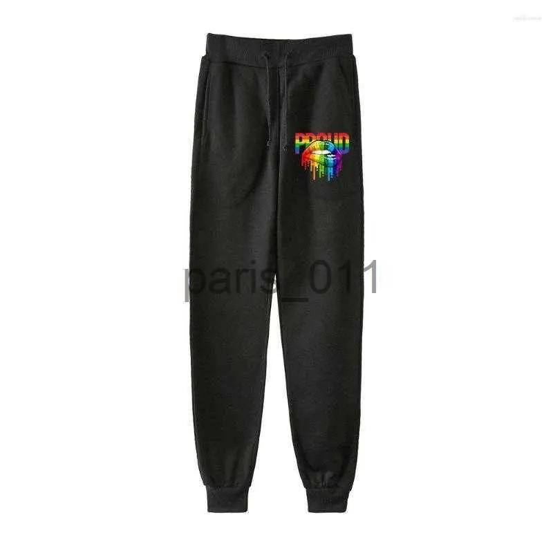 Herrbyxor mode stolthet hbt svett byxor gay love lesbian regnbåg flagga design joggers byxor byxor män/kvinnor streetwear svettbyxor x1017