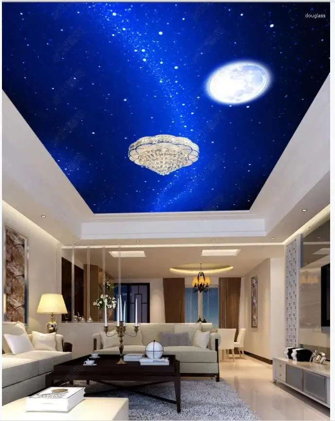 Wallpapers Custom Po Wallpaper For Walls 3 D Ceiling Mural Fantasy Sky Night Zenith Background Wall Papers