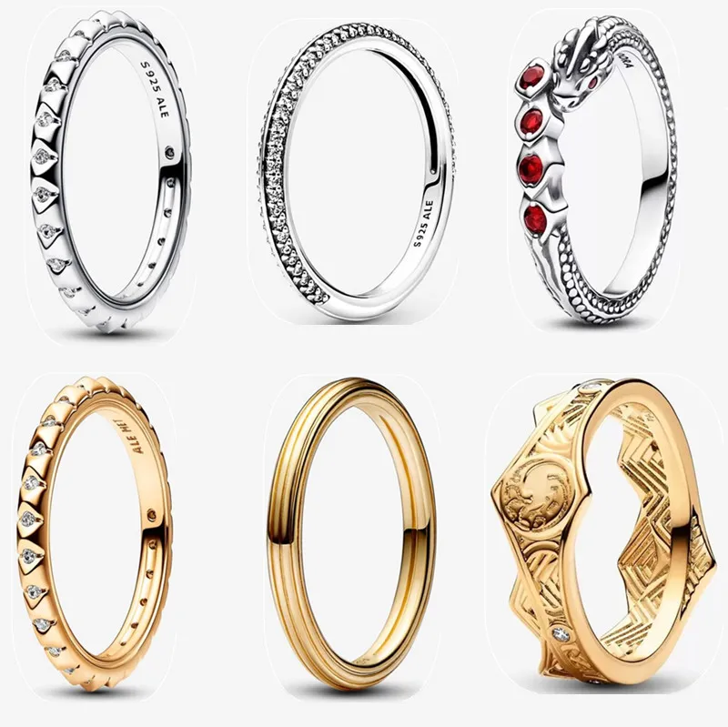 2023 nuovo designer Anelli di nozze per le donne moda lusso gioielli di fidanzamento proposta regalo diamanti di alta qualità fai da te fit Pandoras Thrones Dragon Crown Ring con scatola