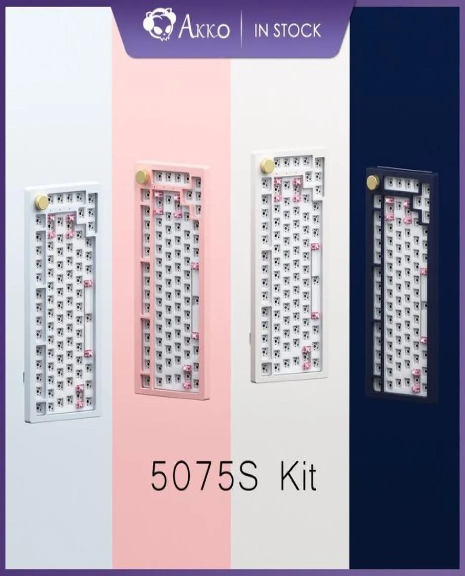 キーボードAkko 5075S Kit DIY for Custom RGBバックライト5ピンスワップメカニカルゲーミング75ノブベアボーン付きレイアウト2210312771357