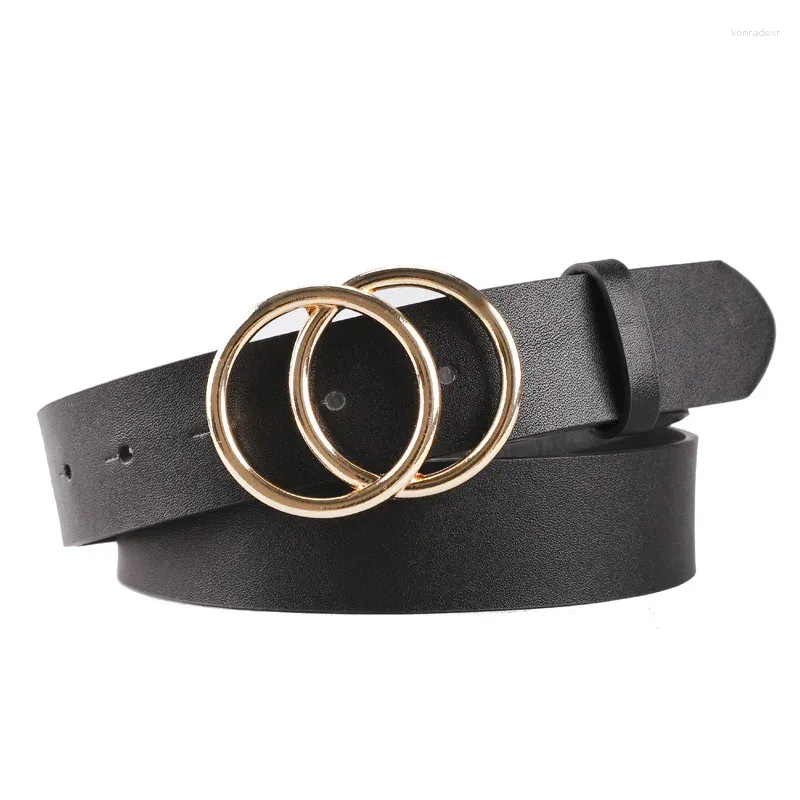 ベルト女性ソリッドファッションバックルウエストカジュアルシェイプメタルサークルベルトRiem Cinto Feminino Ceinture Femme Cinturon Mujer Harajuku