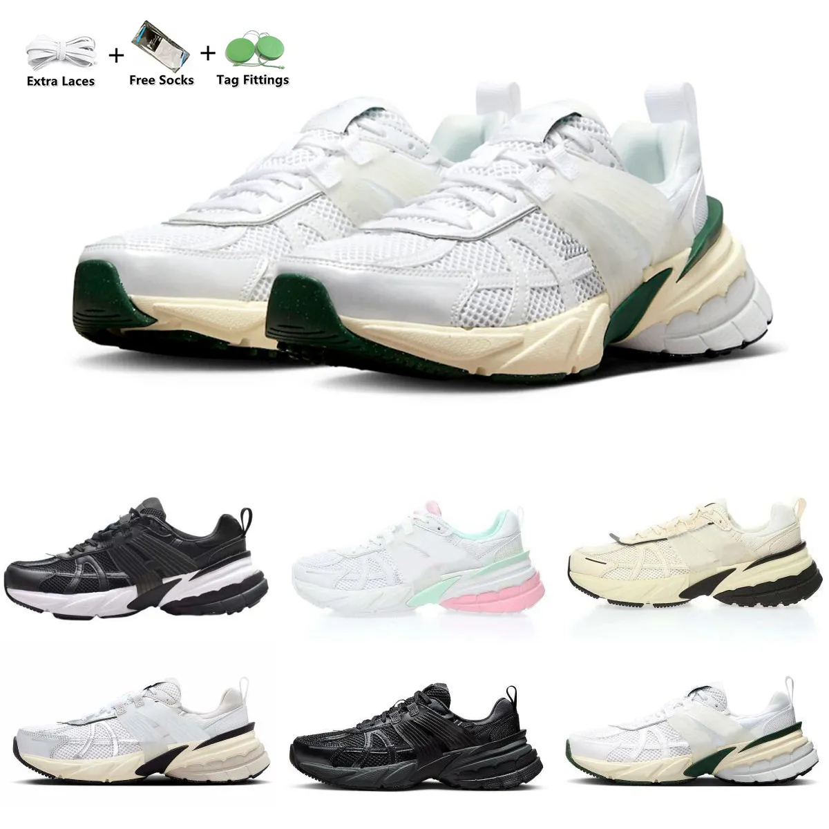 V2K Runtekk Sneakers Runneer Platform V2K Run Summit White Metallic Silver Triple Black Milan White Green Graphite Gray Men Womens Low Trainers