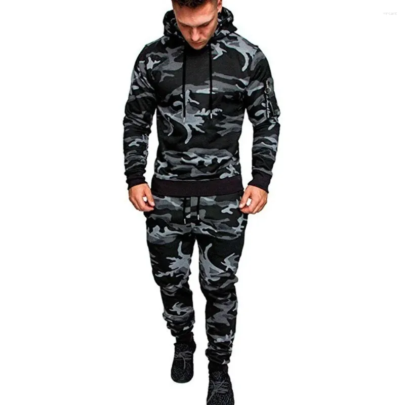 Survêtements pour hommes Survêtement de mode Sweats à capuche militaires Ensembles Camouflage Costume à capuche Autmn Hommes Sweat-shirt Pantalon Tactique Sweat Sports