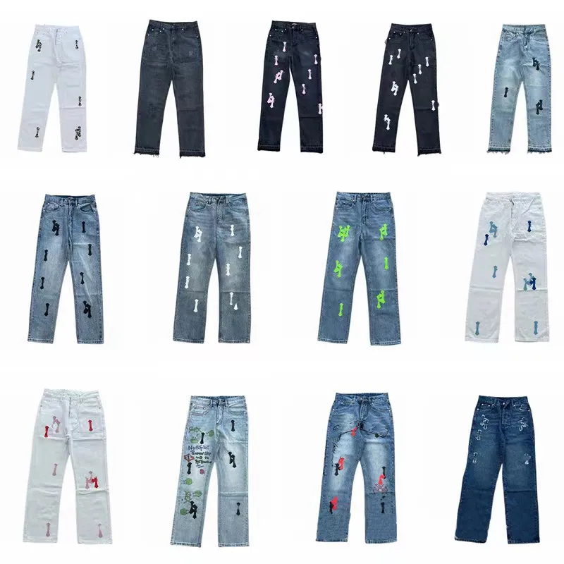 Jeans mode lösa smala fit casual mode jeans europeiska lila jeans smala mager maskulina turer raka byxor smala gata hiphop tvättade raka byxor