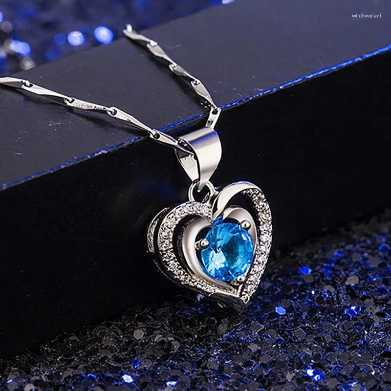 Pendentif Colliers Tempérament classique Élégant Amour Strass Collier Pour Femmes Charme Magnifique Zircone Kolye Bijoux Amant Cadeau D'anniversaire