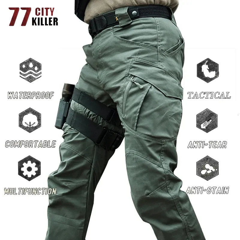 Pantaloni da uomo Pantaloni tattici militari da uomo impermeabili City SWAT pantaloni da combattimento militari da uomo multitasche pantaloni da jogging resistenti all'usura taglie forti S-5XL 231013