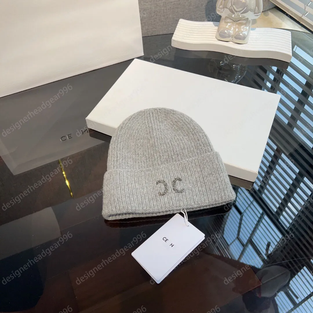 Stylish Knitted Beanie Embroidered Skull Cap, Solid Color Winter