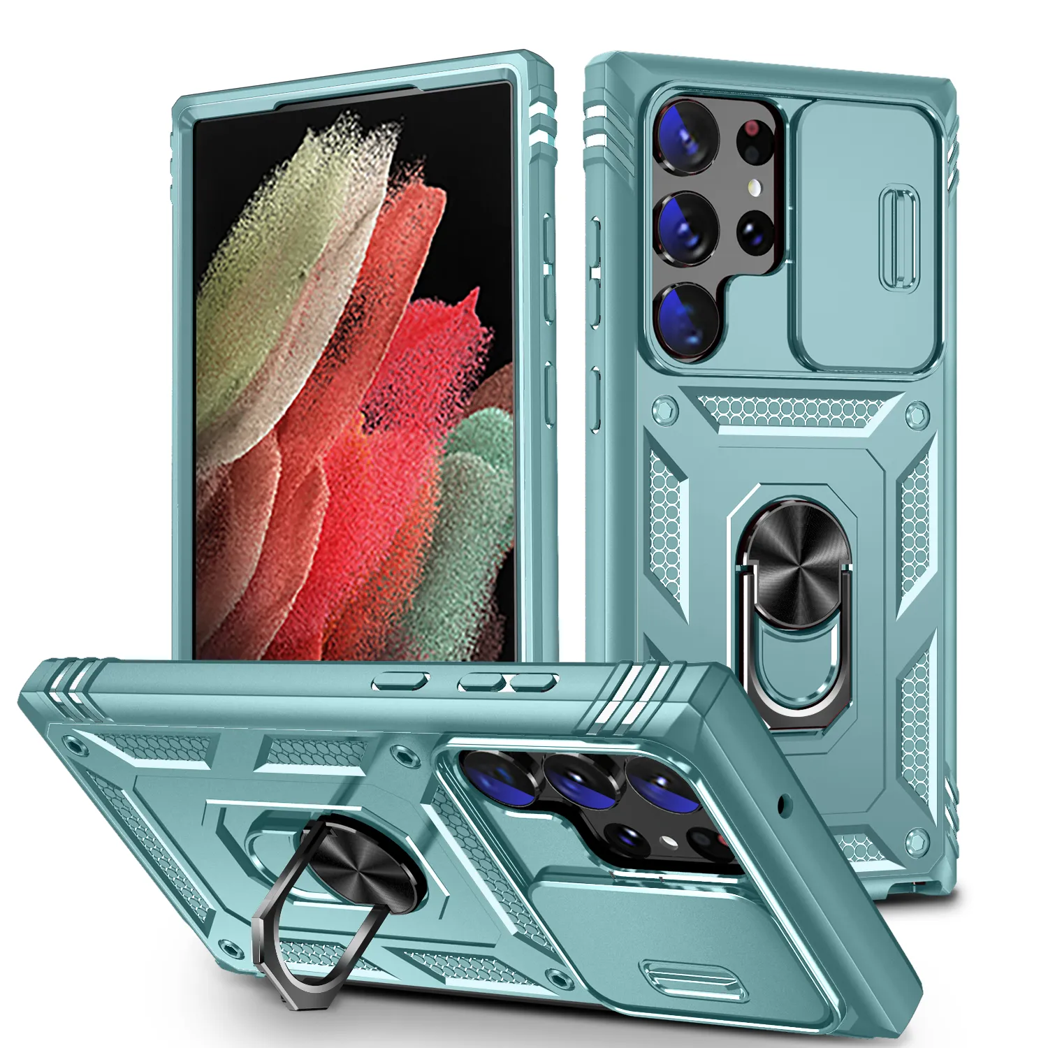 Kamerafensterhüllen für Samsung Galaxy S24 S23 FE A15 A25 A24 A14 A05 Ultra Plus 4G 5G Slide Phone Case Cover Fundas Capa