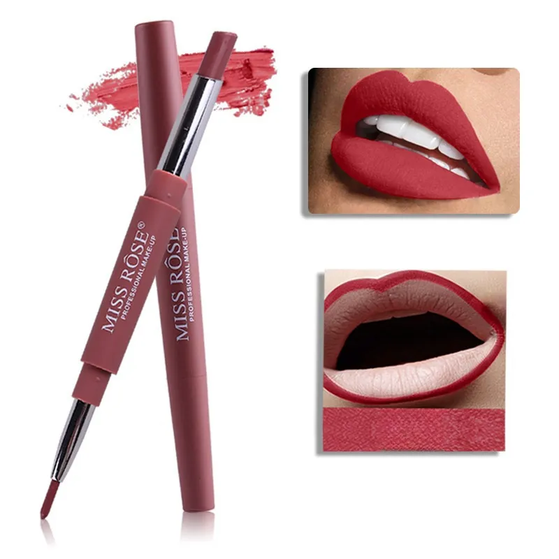 Double-End Lip Makeup Lipstick Pencil Waterproof Moisturizer långvarig vattentät läppstift