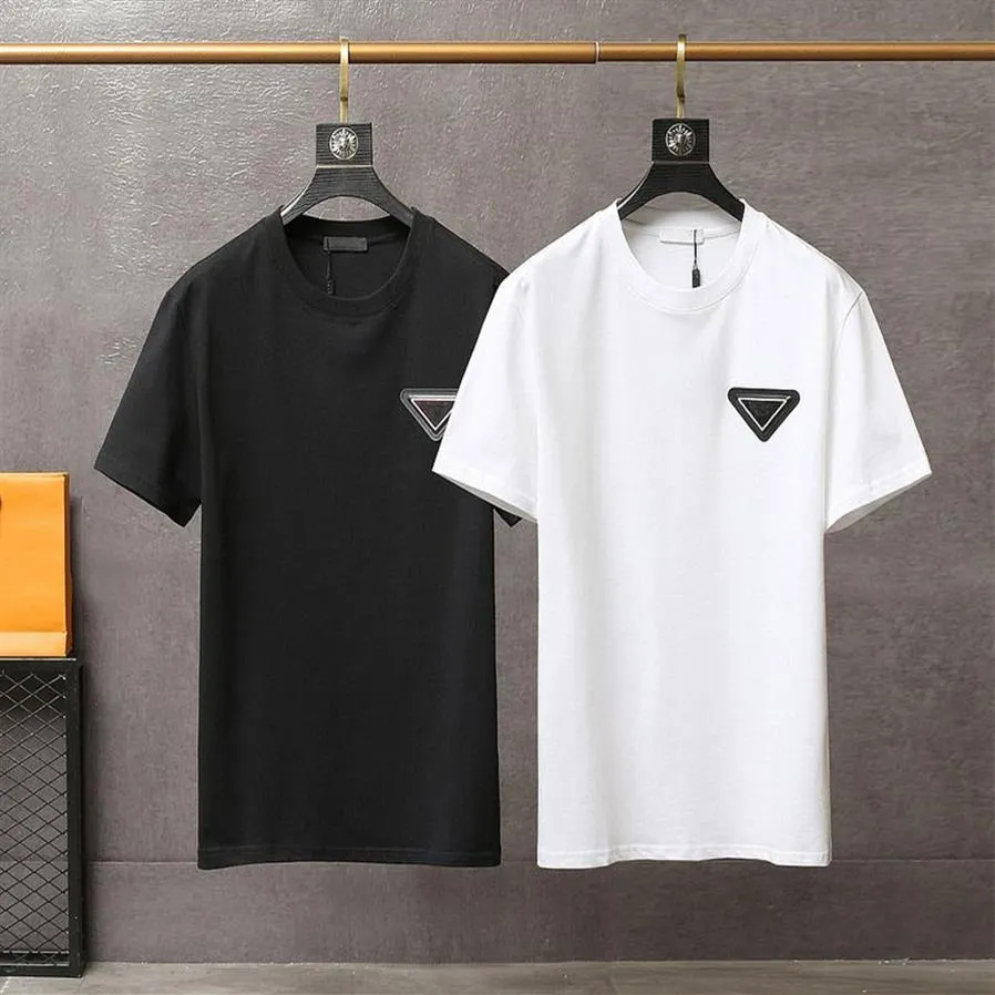 Heren Designer Zomer T-shirt Met Driehoek Metalen Patroon Casual Mode 2021 T-shirt Jongens Hiphop Streetwear Tops Eur Size263l