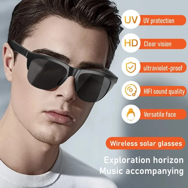 Gafas de sol de música inteligentes auriculares inalámbricos Bluetooth sonido HIFI gafas de conducción llamada manos libres con micrófono HD