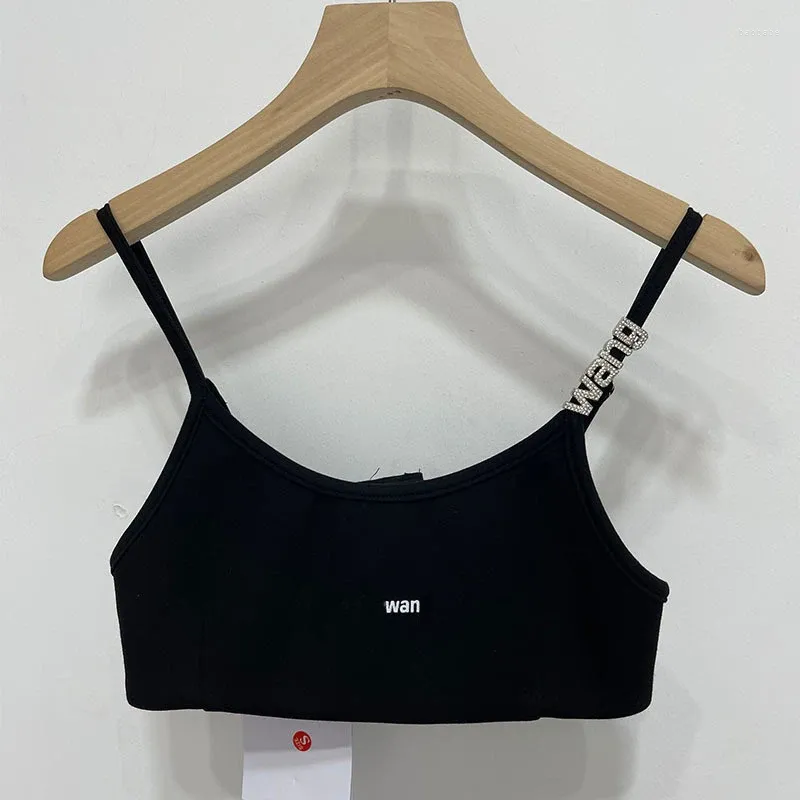 Women's Tanks Spring And Summer Buckle Letter Sling Sports Tank Crop Tops