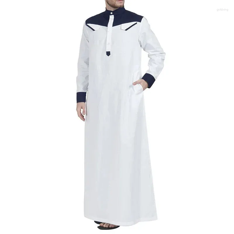 Mens Linen Abaya Thobe Soft Modern Islamic Mens Clothing For Dubai