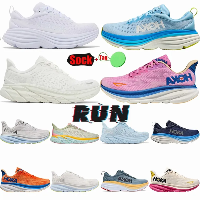 Hoka Running Shoes Bondi 8 Clifton 9 Utility Mens Trainers Free People Summer Song Cloud Ice