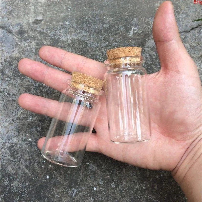 37*70*27mm 50 ml glasflaskor med kork transparenta tomma injektionsflaskor 50st/mycket grossist bra qty pmffm