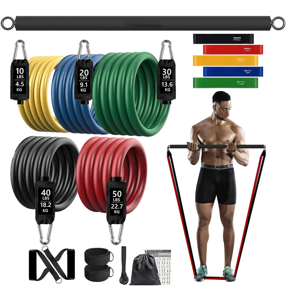 Resistance Bands 150lb Fitness Booty Elastic Band Workout för träning Hemövning Sport Gym Dabbell Harness Set Expander Equipment 231016