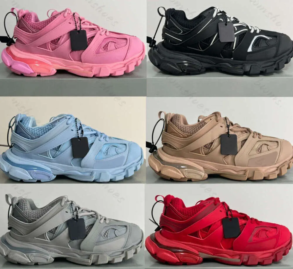 Chaussures de créateurs triple s hommes femmes Balencaigaities piste décontractée pour chaussures décontractées baskets à plateforme semelle transparente noir blanc gris rouge rose b Bug 628ess