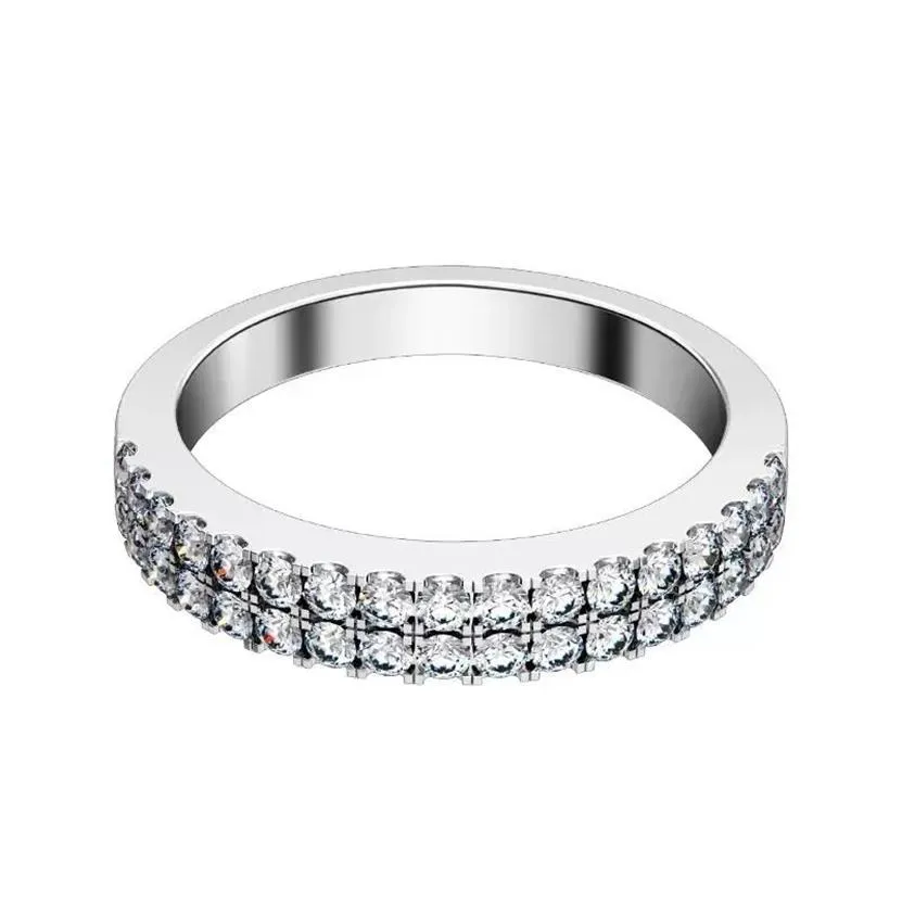 Clusterringen Bloemrijke Sieraden Micro Verharde Bandring Massief 925 Sterling Zilver Verlovingswit Goud Kleur Prmoise214C