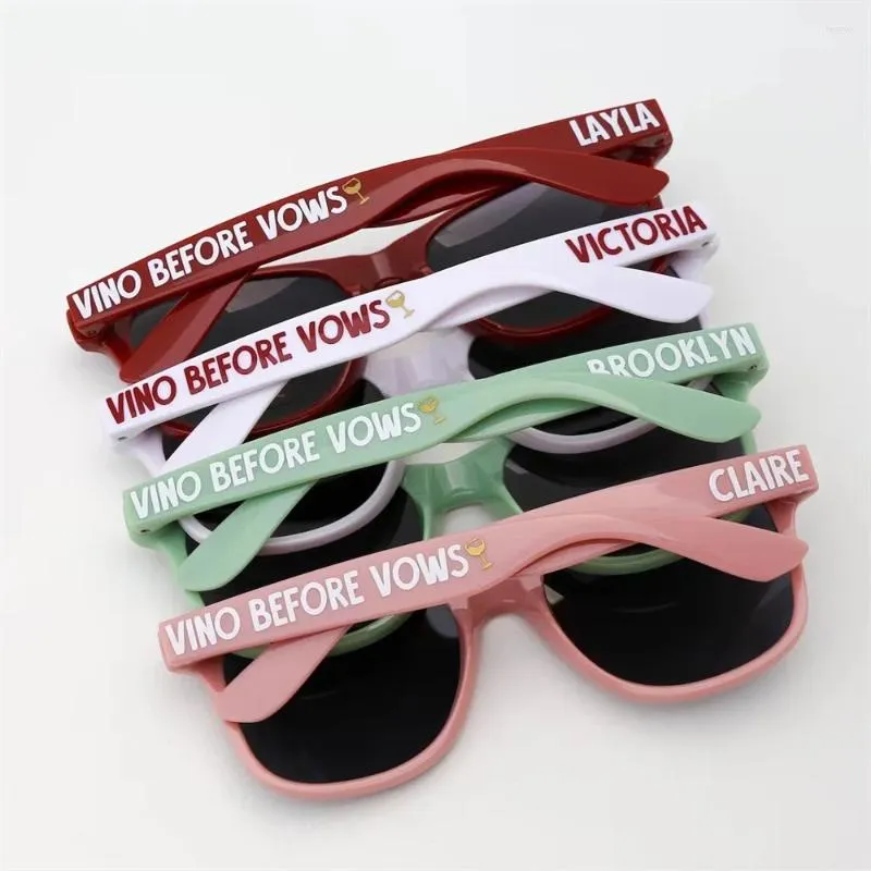 Artículos para fiestas Gafas de sol personalizadas Regalos de dama de honor Despedida de soltera personalizada Favores de boda Destino