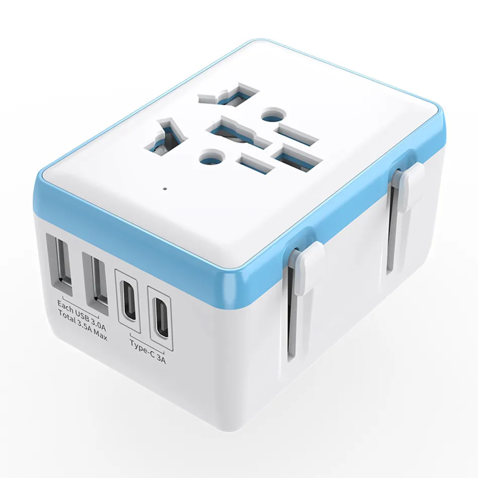 ✓ DHgate 추천 유니버설 여행 어댑터 : USB 2 유형 C 포트가있는 미국에서 유럽에서 유럽으로 플러그 어댑터 국제 전력 변환기,  전세계 호환성, 1800W 최대 부하 바로 구매