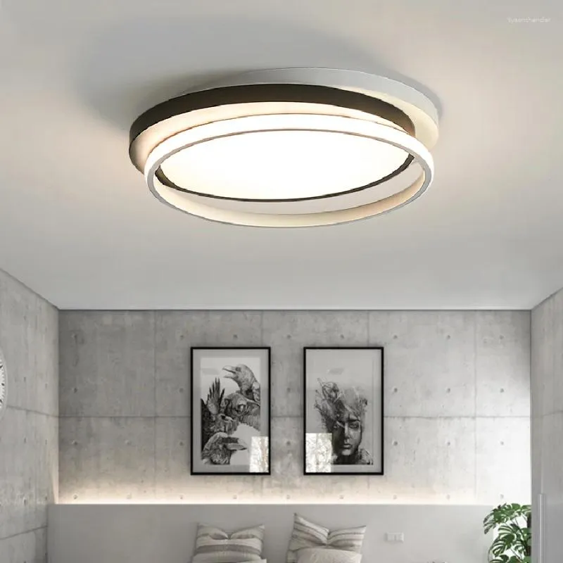 Taklampor LED -ljus svart lägg till vitt mat vardagsrum modern enkel lamp sovrum kök studie inomhus deco panel lampor