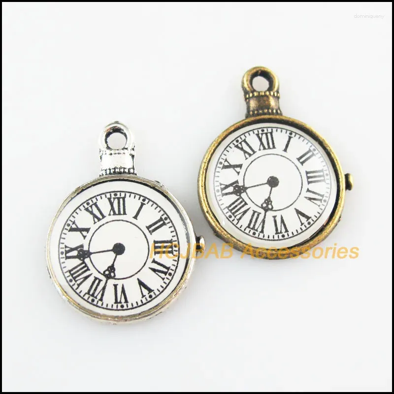 Charms 8st Retro Tibetan Silver Tone Antiked Bronze Pocket Watch Pendants 18x23.5mm