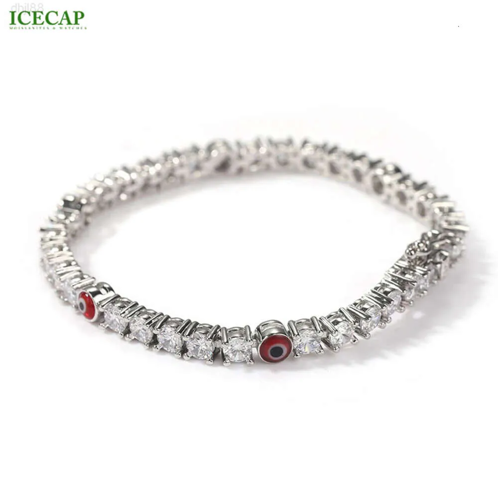 Icecap – Bracelet en pierre naturelle pour hommes, bijoux à la mode, chaîne de Tennis, yeux rouges, 4mm, Hip Hop, offre spéciale