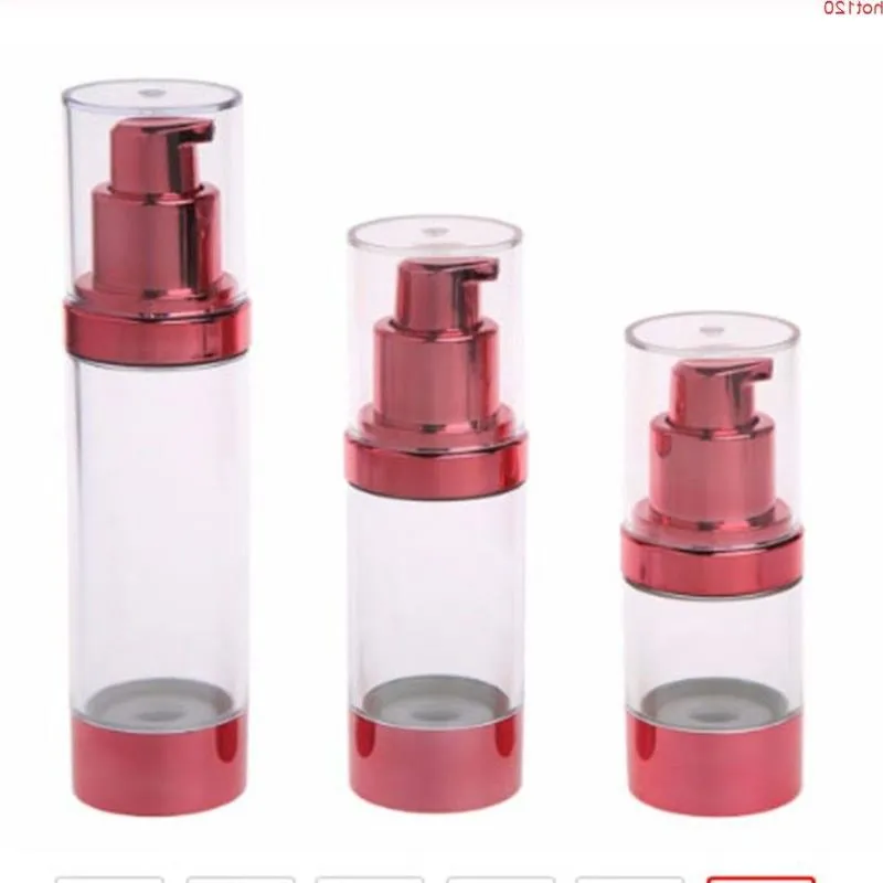 12PC Red Portable Fashion Empty AS Cosmetic Airless Lotion Pump Bottle Plastic Treatment Travel Bottles 15/30/50MLgood Qwsat