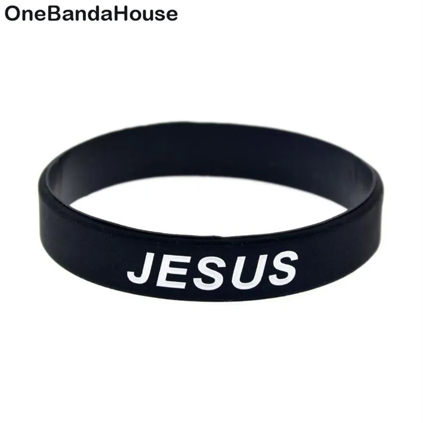 Bracelet en caoutchouc de Silicone, croix de jésus, juste et amour, noir, cadeau de foi religieuse, bijoux sans sexe, 1 pièce, 227v